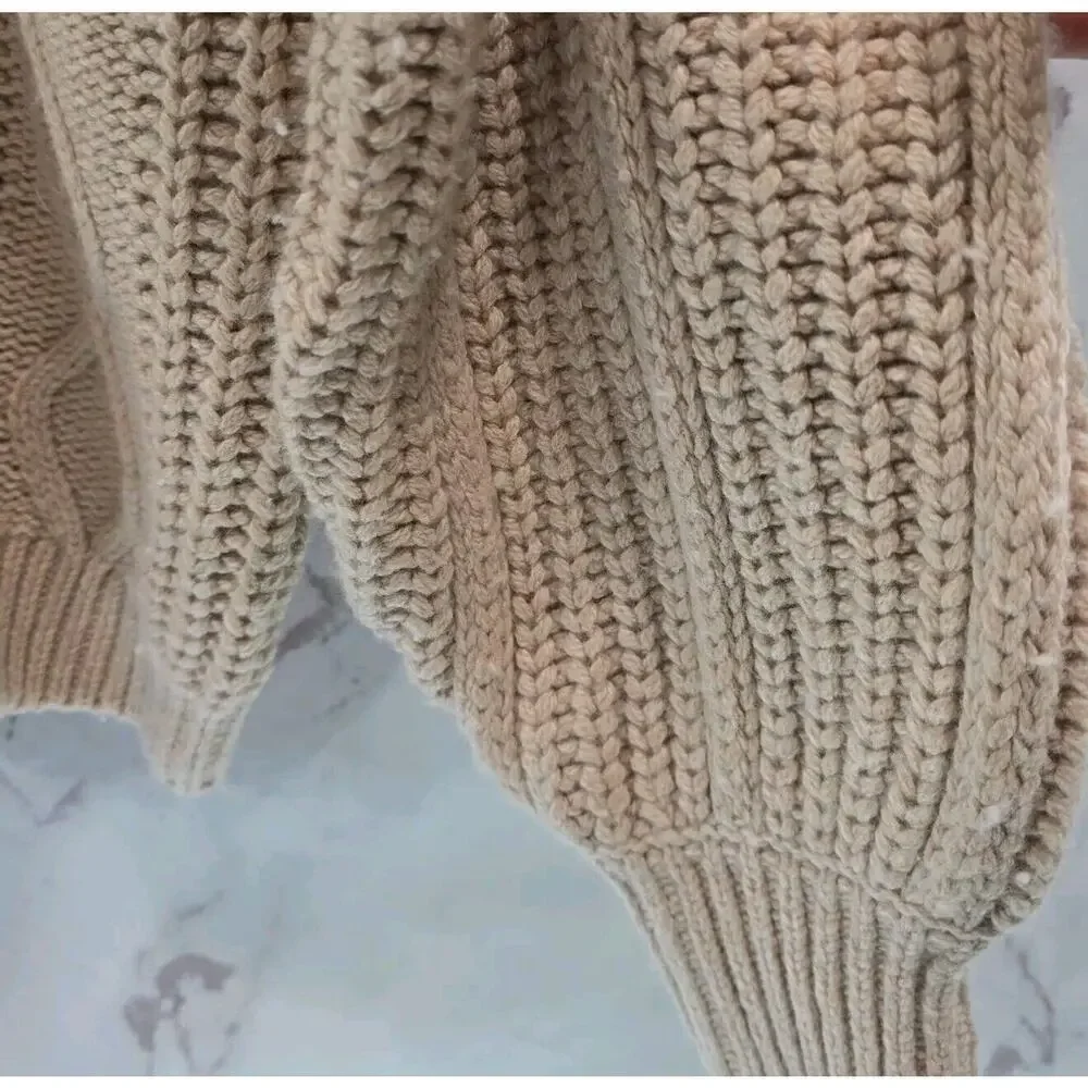 Basin + Range Sweater Womens Small Pink Wool Cable Knit Oversized Backcountry - Picture 4 of 10